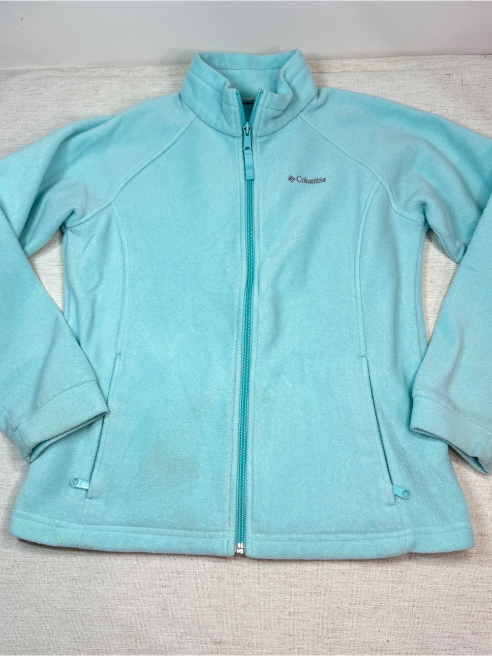 Columbia women XL Aqua Blue Full-Zip Fleece Jacket long sleeve